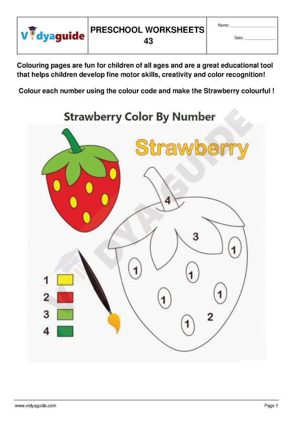 Free Printable Preschool worksheet - 43