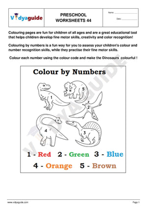 Free Printable Preschool worksheet - 44