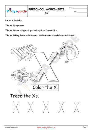 Free Printable Preschool worksheet - 45 to 50