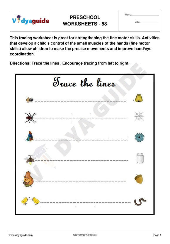 Free Printable Preschool worksheet - 58
