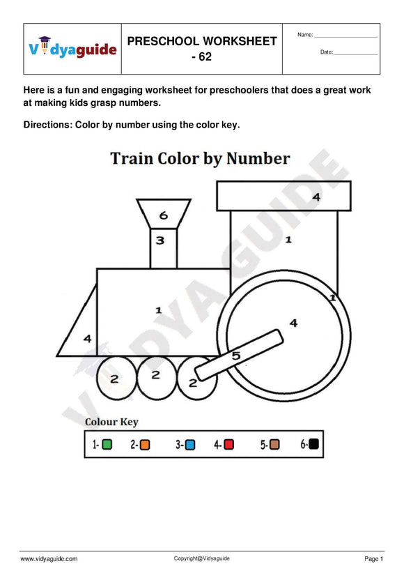 Free Printable Preschool worksheet - 62
