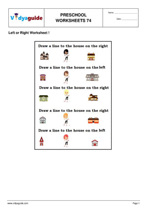 Download free printable Preschool worksheets - 74