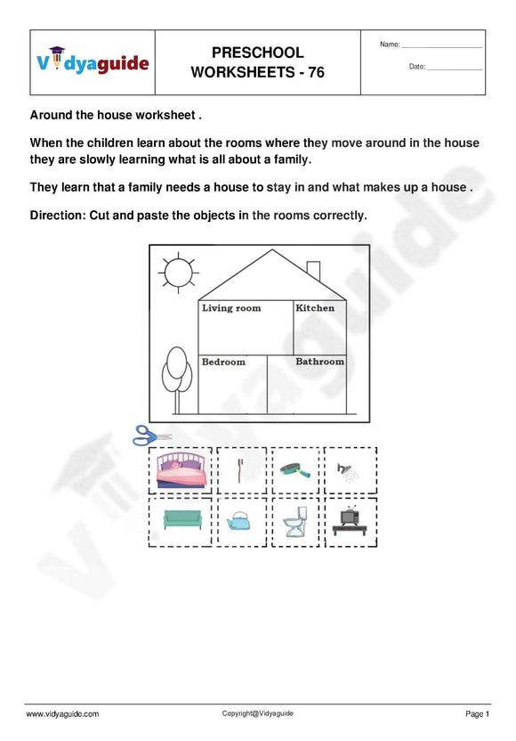 Download free printable Preschool worksheets - 76