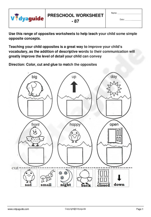 Preschool printable worksheets free download - 87
