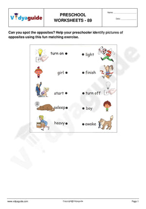 Free Preschool worksheets for download - 89