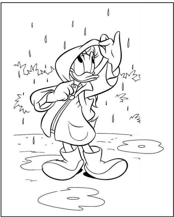 Download free preschool worksheets on weather and seasons in PDF form. This is a rainy day colouring worksheet for preschool.