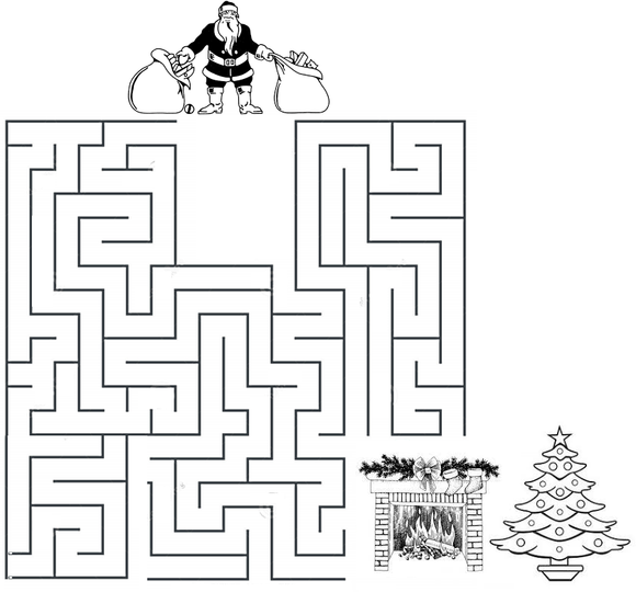 This is a free Kindergarten worksheet on Christmas maze.