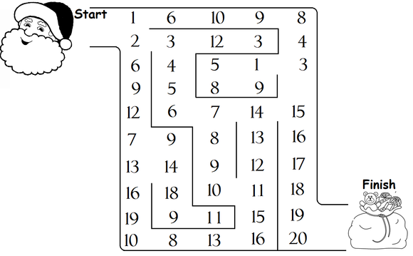 This is a free kindergarten worksheet on Christmas maze.