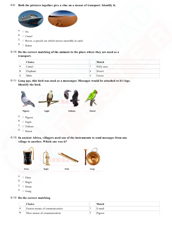 travel and communication class 2 questions and answers