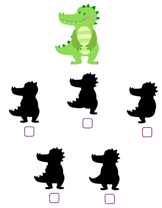 Download our shadow matching worksheets in PDF format.