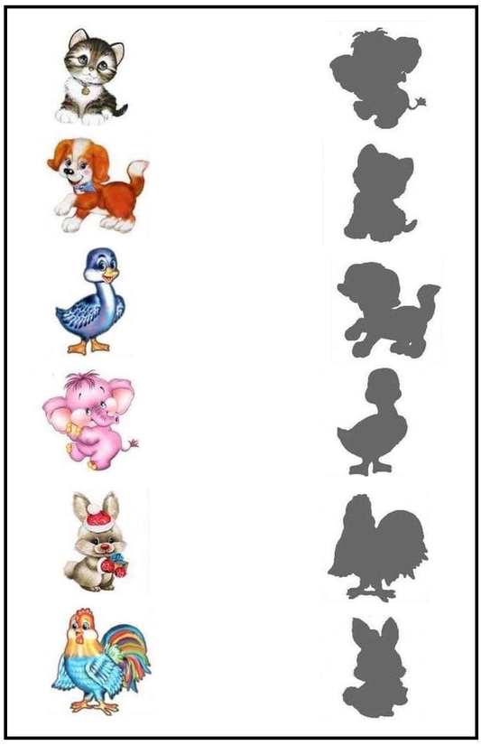 Download and print this shadow matching worksheet for kindergarten and preschool children.