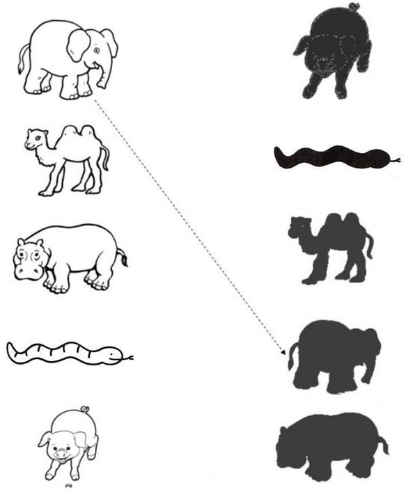 Download this free printable kindergarten animal shadow matching worksheet as PDF. 