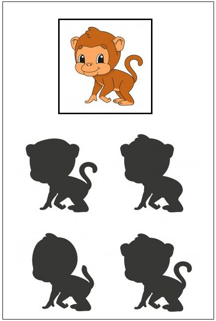 Download this free kindergarten animal shadow matching worksheet as PDF.