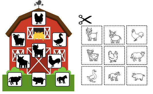 Download this printable animal shadow matching worksheet for kindergarten as PDF.