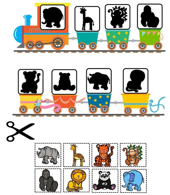 Download this animal shadow matching kindergarten worksheet as PDF.