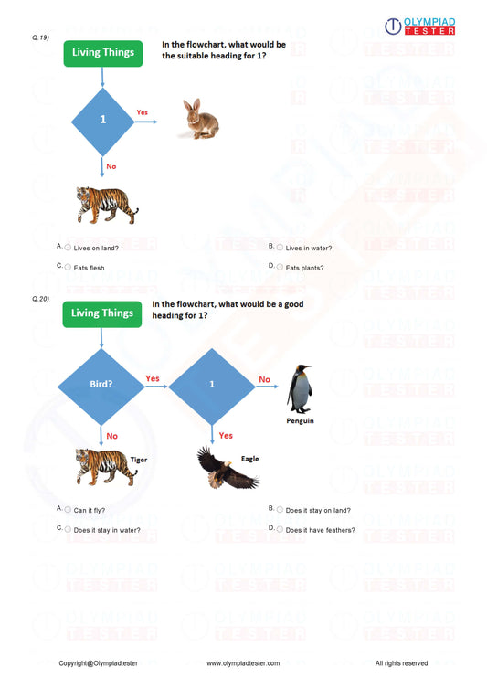Class 1 NSO Science Olympiad - Sample mock test paper