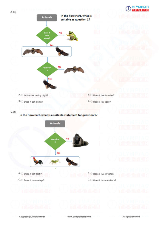 Class 1 NSO Science Olympiad - Sample mock test paper #10