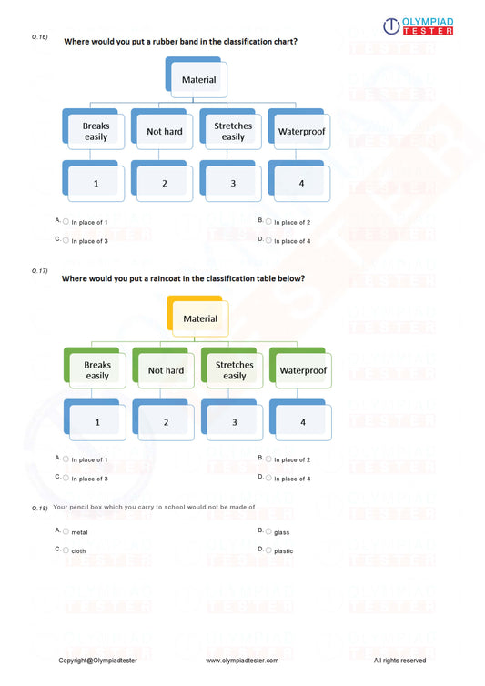 Class 1 NSO Science Olympiad - Sample mock test paper #06