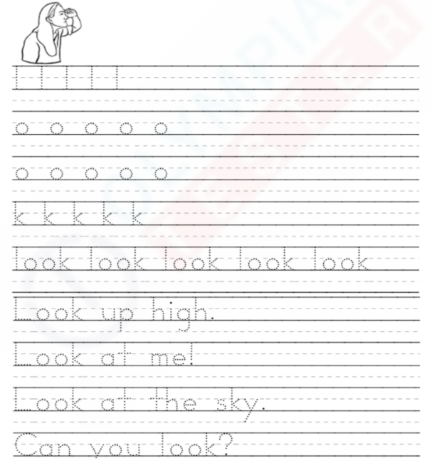 Look and Learn: Tracing the Sight Word 'Look' for Kindergarten Students