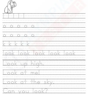 Look and Learn: Tracing the Sight Word 'Look' for Kindergarten Students