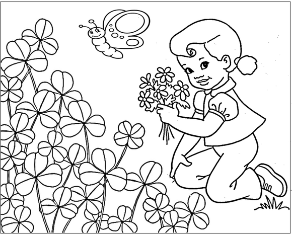 Download this free kindergarten coloring worksheet on spring season.