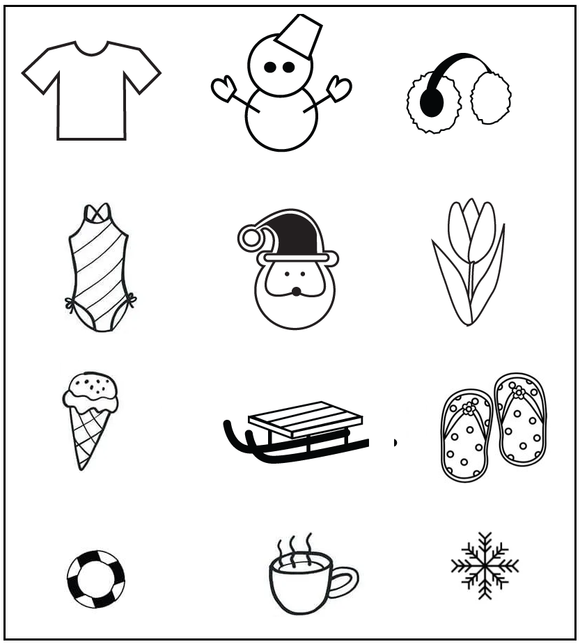 Download the free kindergarten worksheet on seasons.