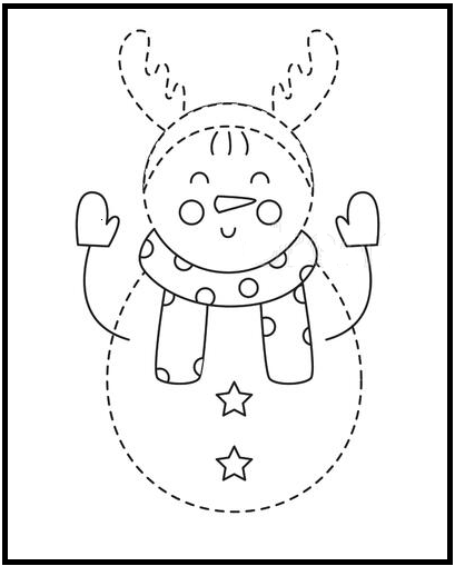 Download this free kindergarten winter worksheet on snowman coloring .