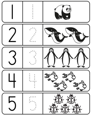 Kindergarten Math Worksheet - Numbers 1 -10