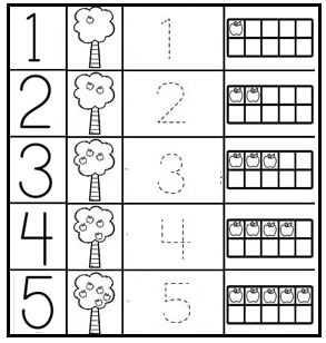 Download our kindergarten math worksheets for counting practice.