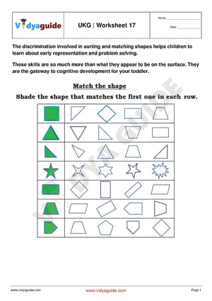 Printable Kindergarten PDF worksheet - UKG #17