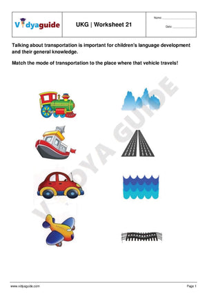 Printable Kindergarten PDF worksheet - UKG #21