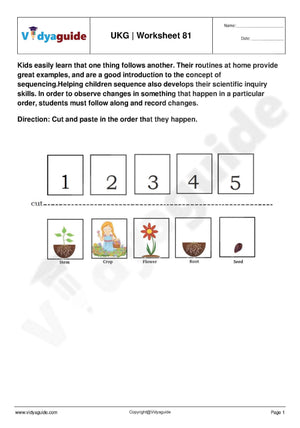 Printable Kindergarten PDF Worksheet - UKG #81