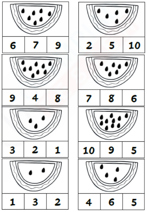 This is a kindergarten numbers counting worksheet.