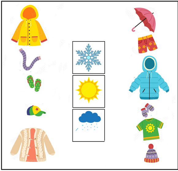 Download and print free preschool worksheets on weather and seasons in PDF form.