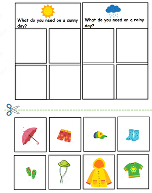 Free Preschool Worksheets - Weather 07
