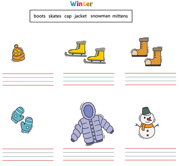 Download free kindergarten winter worksheets  in PDF form 