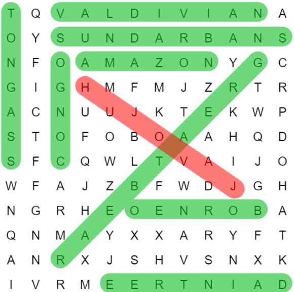 Word search puzzles - Forests