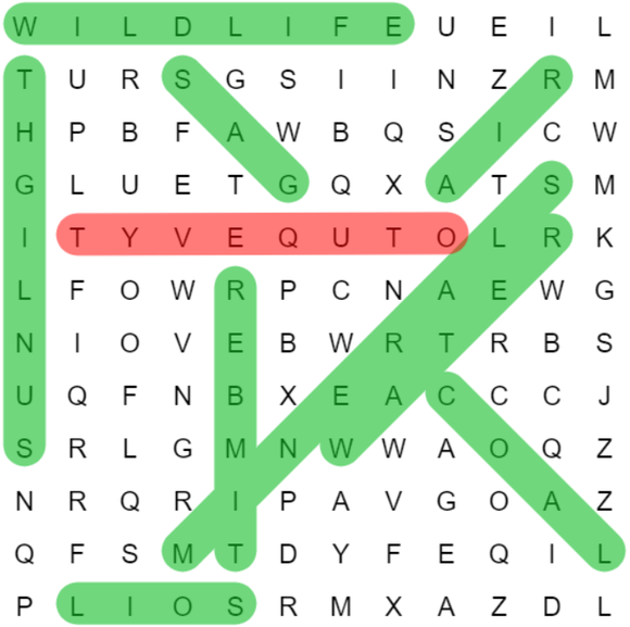 Word search puzzles - Natural Resources