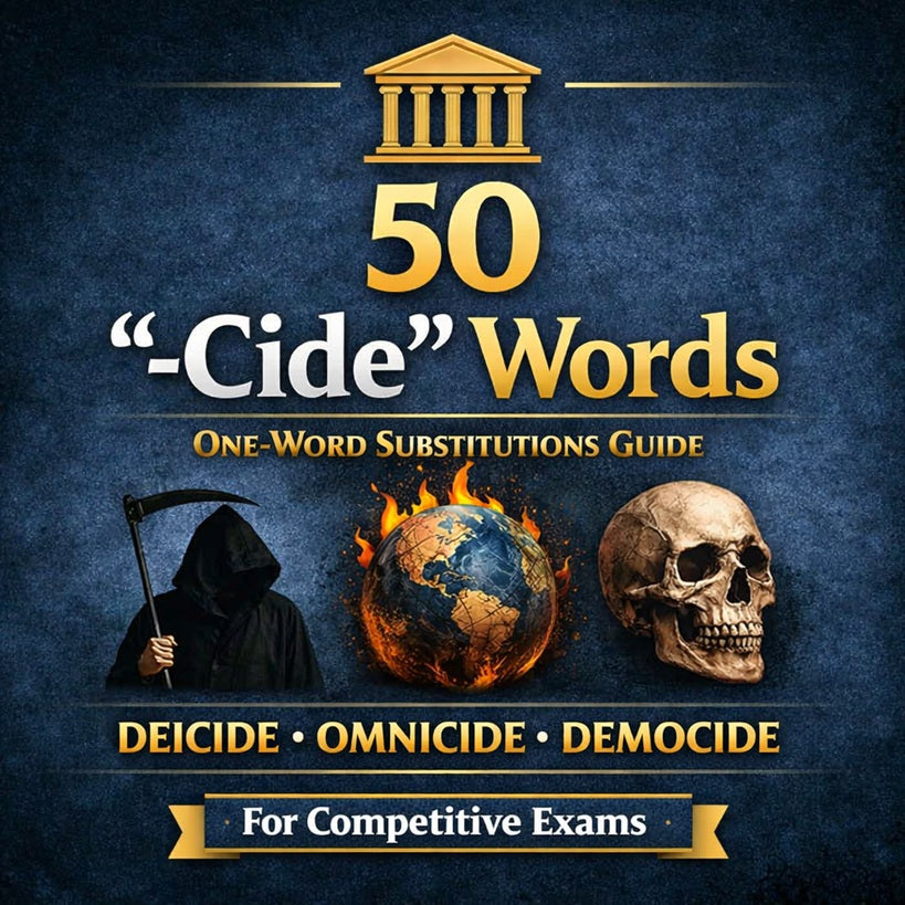 50 cide words one word substitution list with meanings for competitive exams vocabulary learning guide.