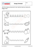 kindergarten animals tracing worksheet