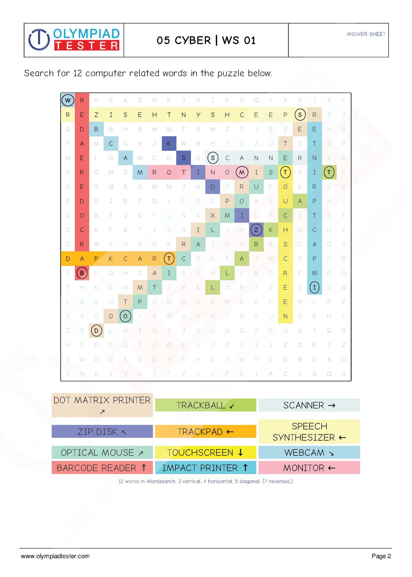 Class 5 Computer Science - HOTS Worksheet 08