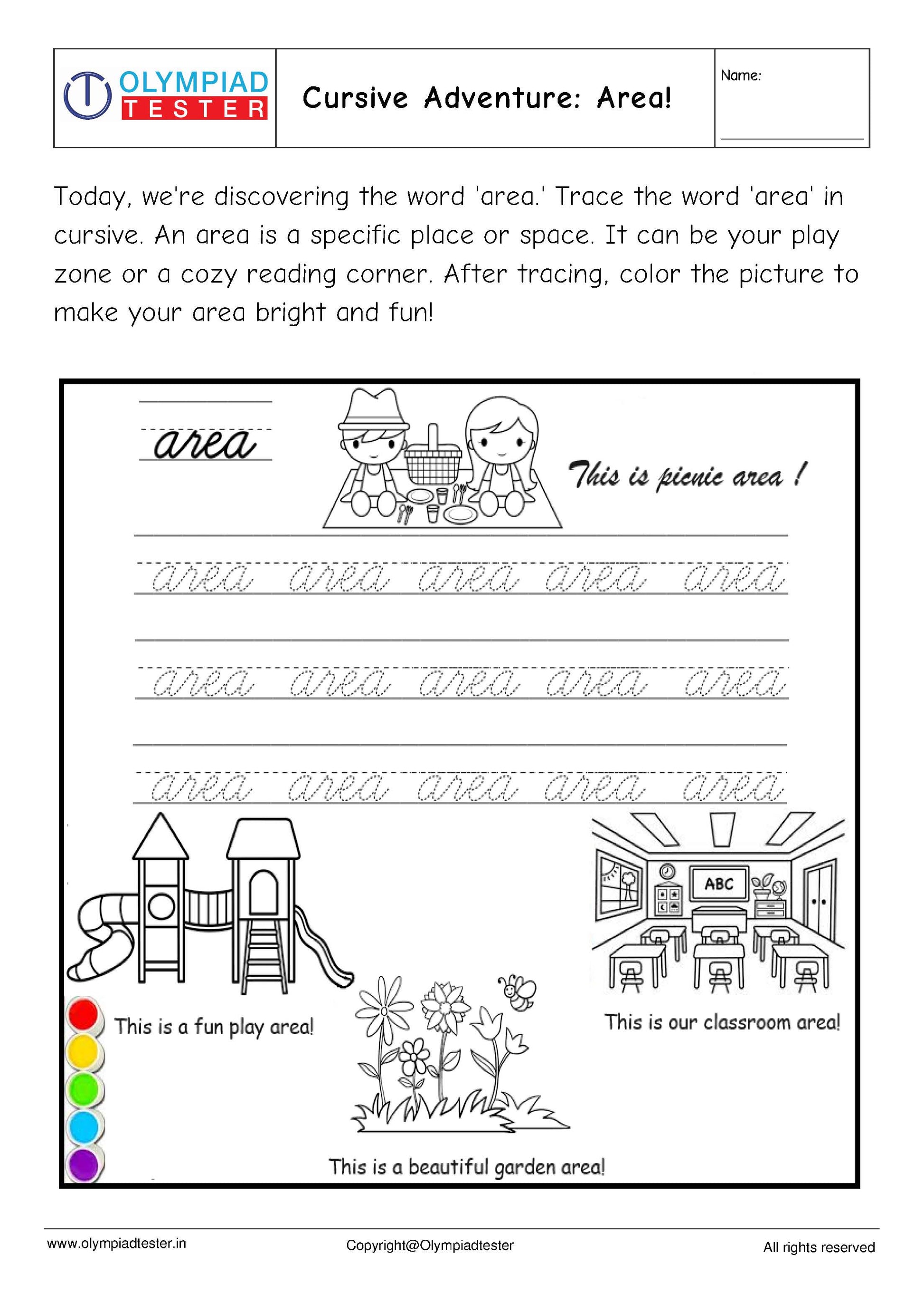 Cursive A writing - Worksheet #5