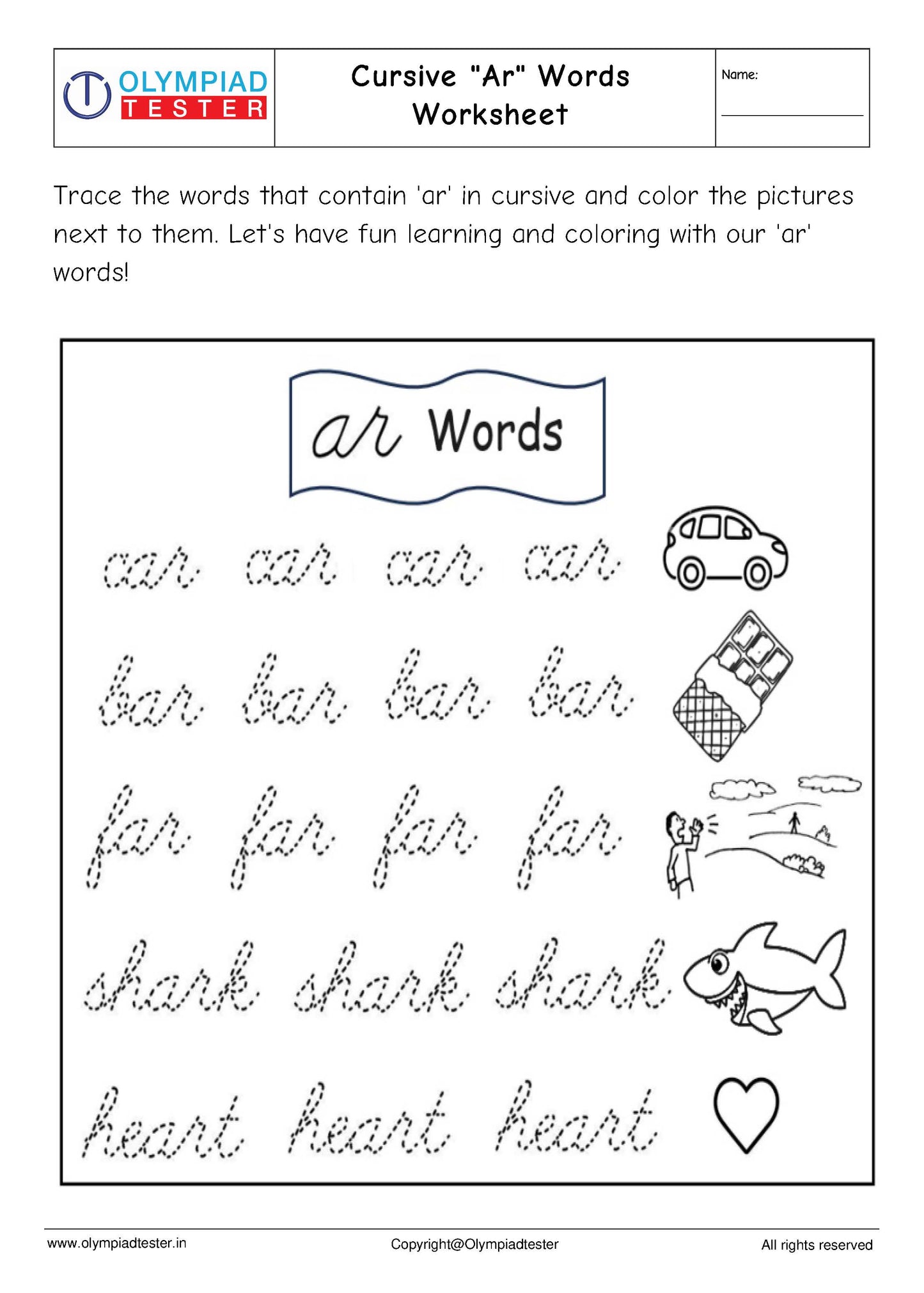 Cursive A writing - Worksheet #10