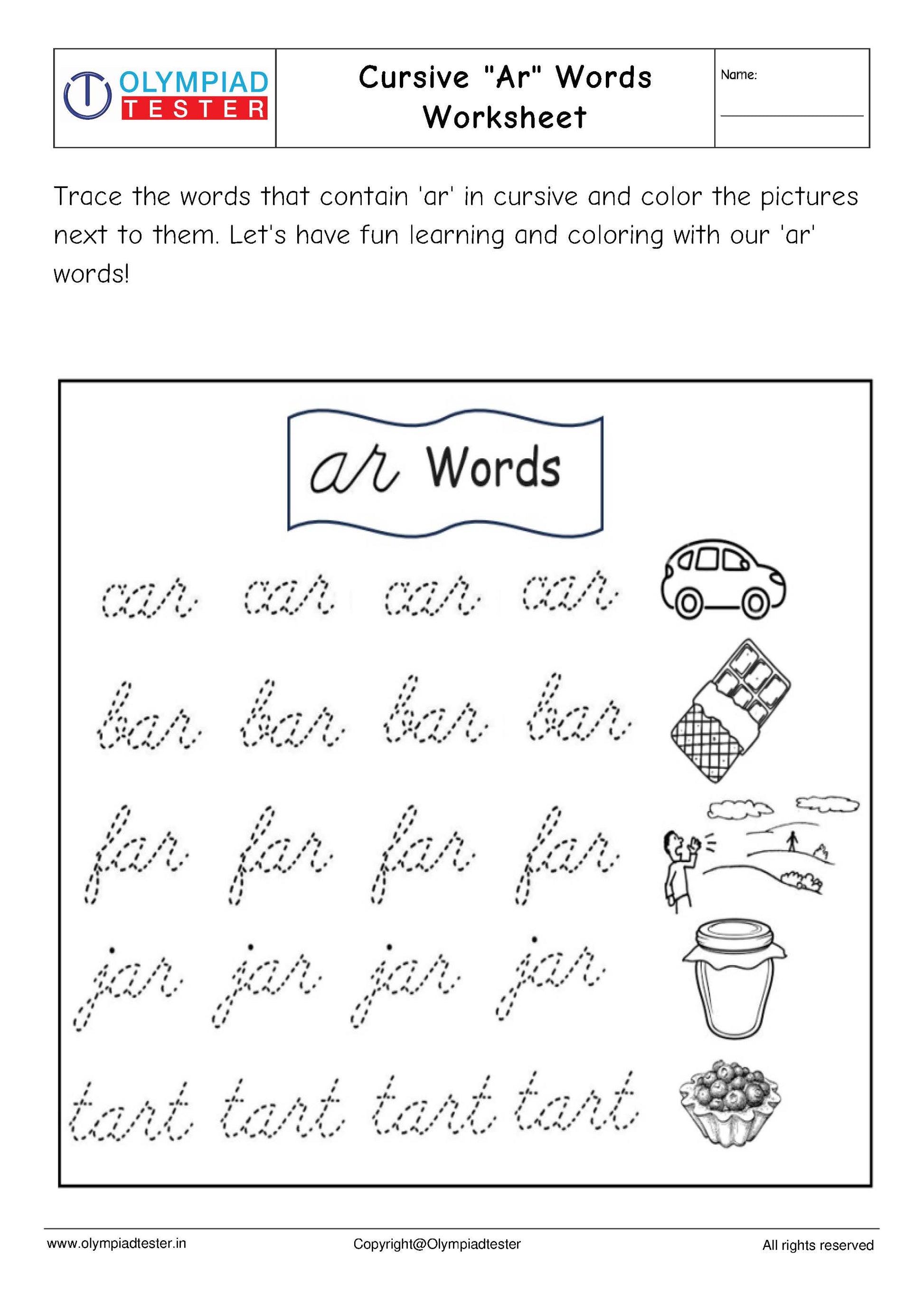 Cursive A writing - Worksheet #11