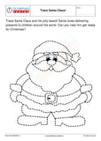 kindergarten Santa tracing worksheet