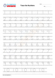 Numbers 1 to 10 tracing worksheet for kindergarten