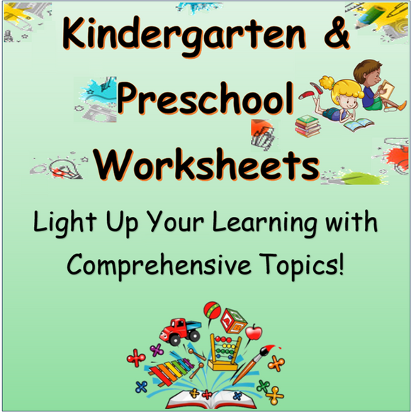 450+ Printable Kindergarten Worksheets PDF - Instant Download