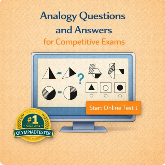 Non verbal analogy reasoning questions and answers with online test for competitive exams on Olympiadtester.
