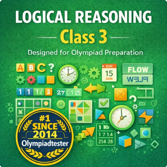 Class 3 logical reasoning questions for Olympiad preparation with coding-decoding, mirror images, alphabet test and reasoning puzzles by Olympiadtester.