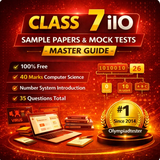 Class 7 International Informatics Olympiad (iIO) Sample Papers and Mock Tests Master Guide by Olympiadtester for SilverZone exam preparation featuring Number System and Operating System concepts.
